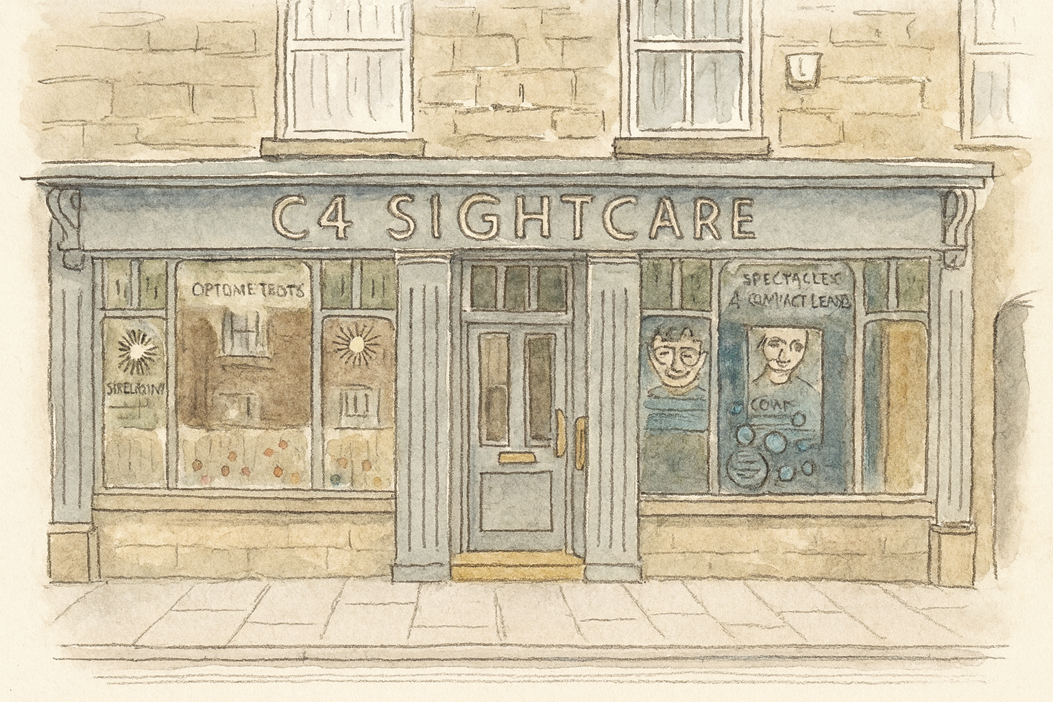 C4 Sightcare Morpeth sketch of storefront